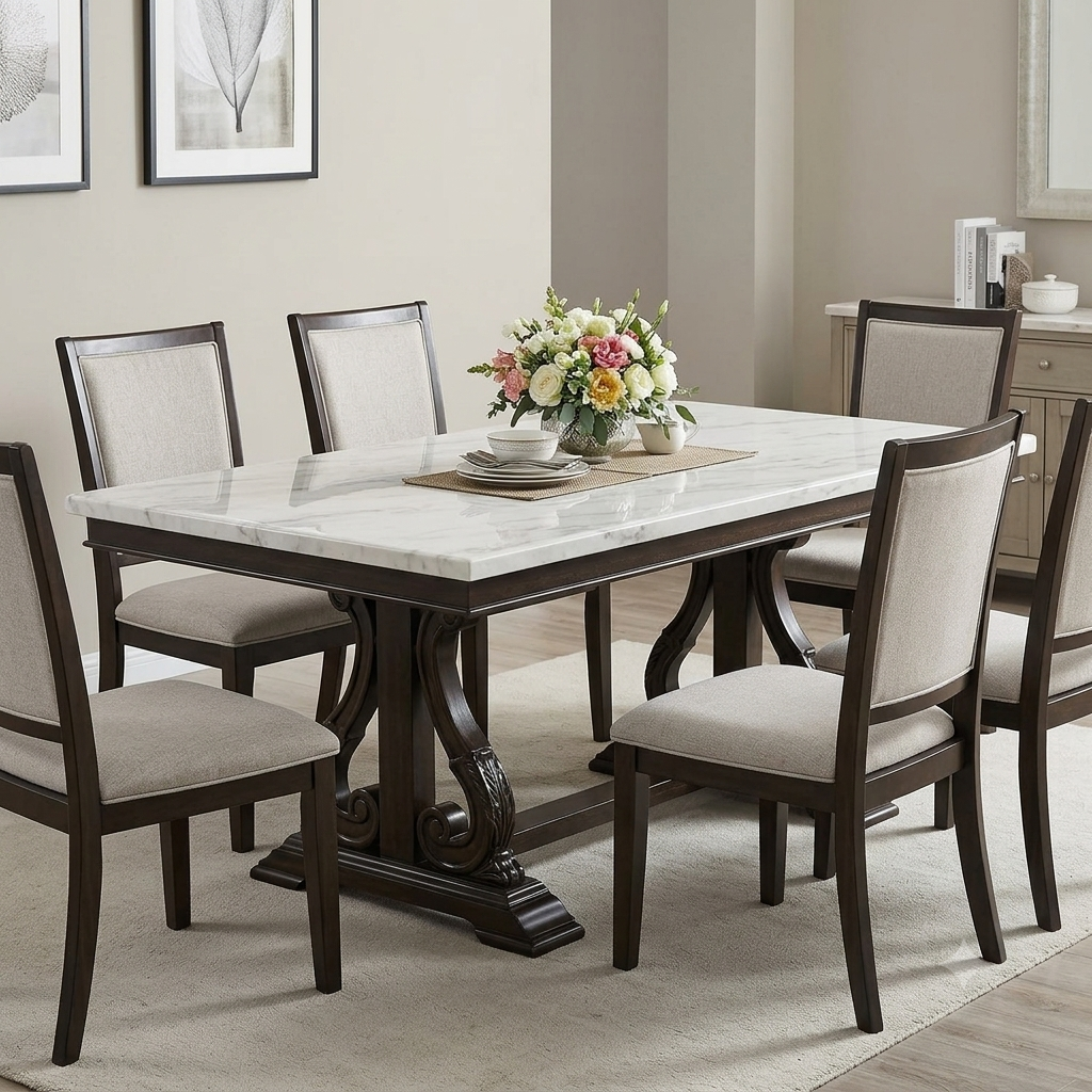 Verona Marble-Top Dining Table